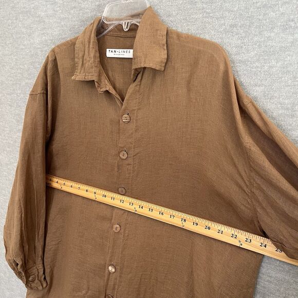 Tan + Lines by Sivan Ayla Gauze Tunic Top XS Small Oversized Fit Cover Up Shirt - Picture 5 of 10